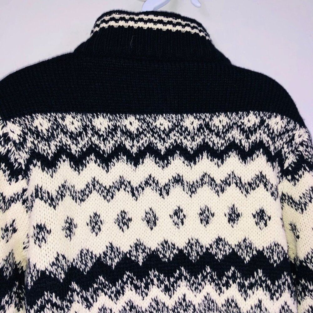 St Bernard Boys Size 9 Sweater Navy Blue White Pullover Fair Isle New - Picture 6 of 8